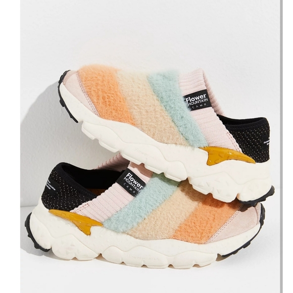 Flower Mountain Shoes - FREE PEOPLE Flower Mountain Kim Shearling Slip-On Sneakers Size/7.5